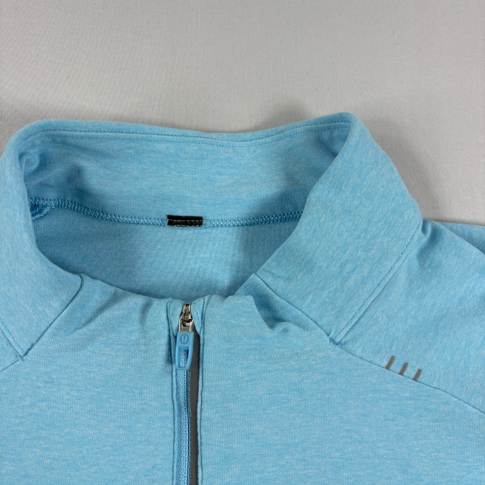 Lululemon Shirt Mens XL Blue Surge Warm 1/2 Zip Pullover Stretch Athleisure - Picture 2 of 9